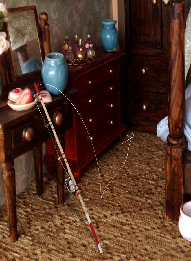 JOINPAYA 2pcs Dollhouse Miniature Fishing Pole Rod: 6 Inch Mini Fishing Pole Models Dollhouse House for Birthday Party Christmas Decoration Accessories - Image 4